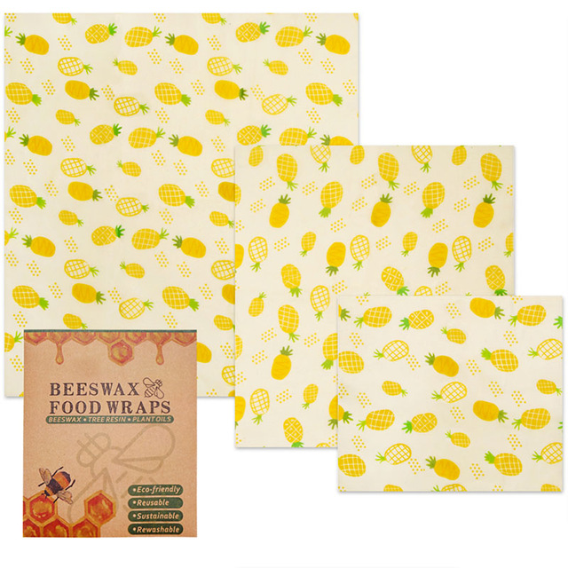 3 шт. beeswax еда хранения Чехлы для мангала многоразовые Экологически чистые моющиеся еда обертывания нулевой отходов