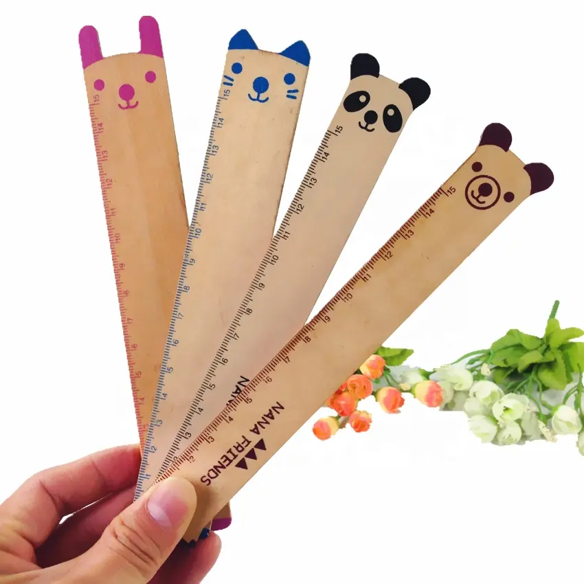 Lovely Animal design wooden Kids' Teenagers'Study Supplies kawaii fashion ruler