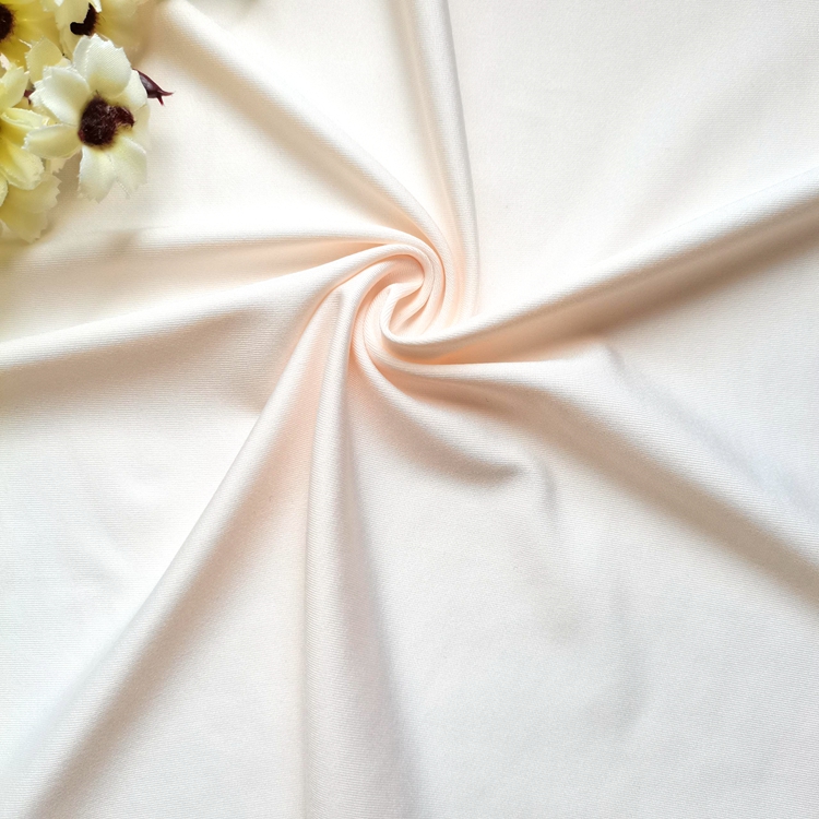 Shaoxing supplier dress t shirt stretch jersey 95%polyester 5%spandex DTY plain dyed knitted single jersey fabric