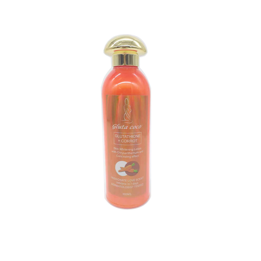 The Best Skin Whitening Product with Carrot Oil and Chrysanthemun Extract Body Lotion 400ml for Black Skin.