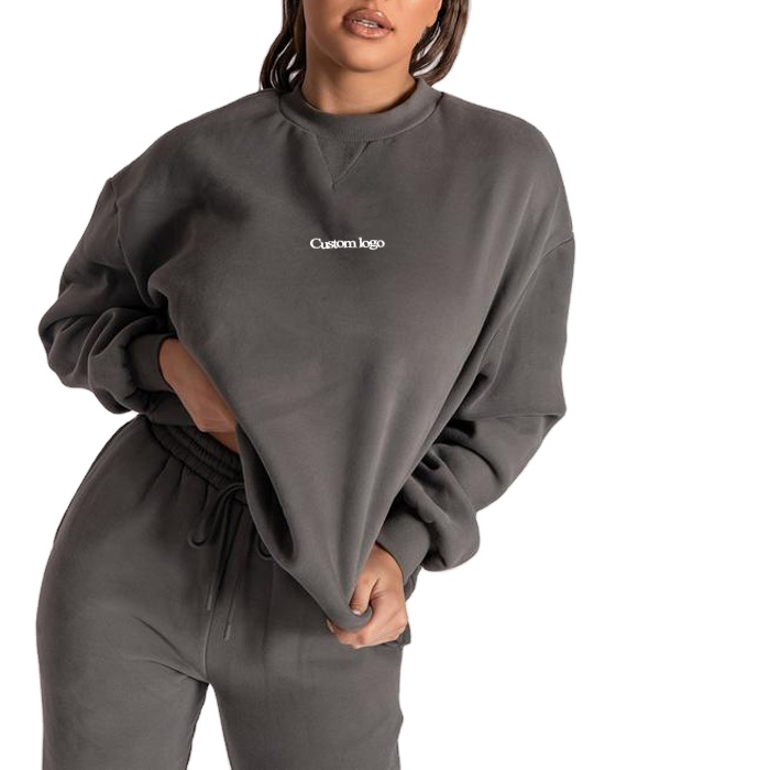 Womens jumper luxury oversized sweatshirt crew neck couples hoodies sweatshirt set sweatshirt women Hot Sale crop Cotton Women