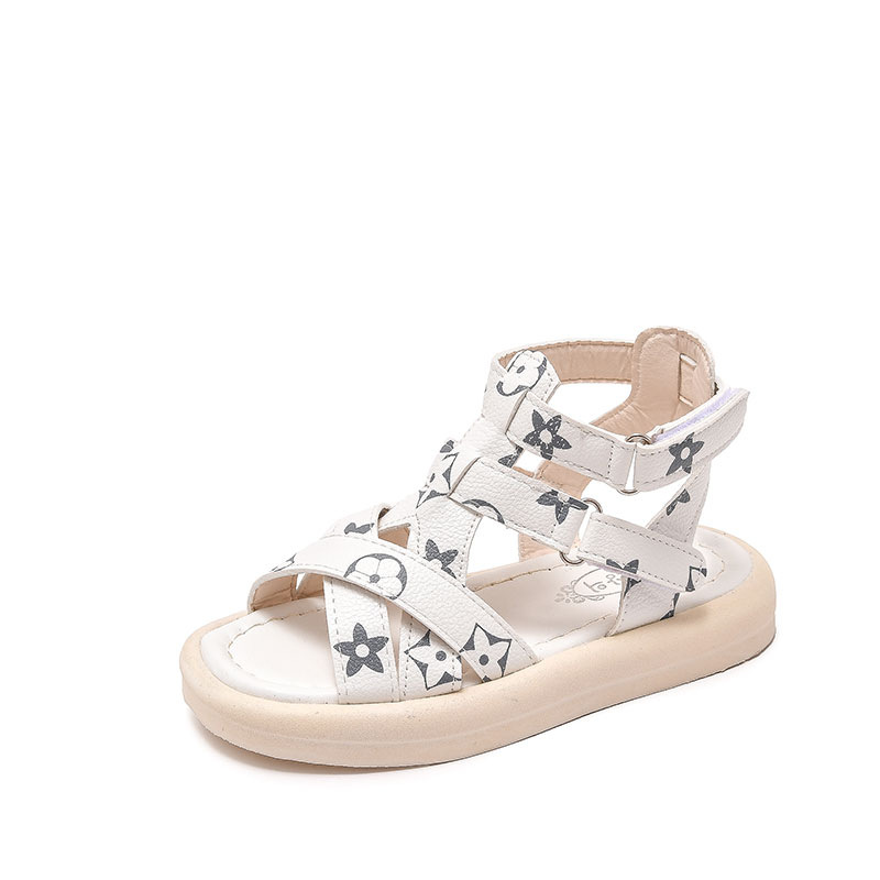2021 latest fashion luxury designer pu leather slippers famous brands cute little small children's boy girl baby kids sandals