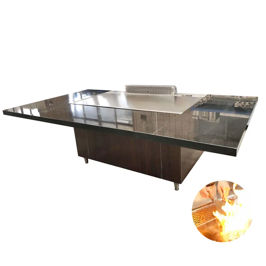 Customized Design Special Suction Port Commercial Catering Equipment Electric Teppanyaki Grill Table