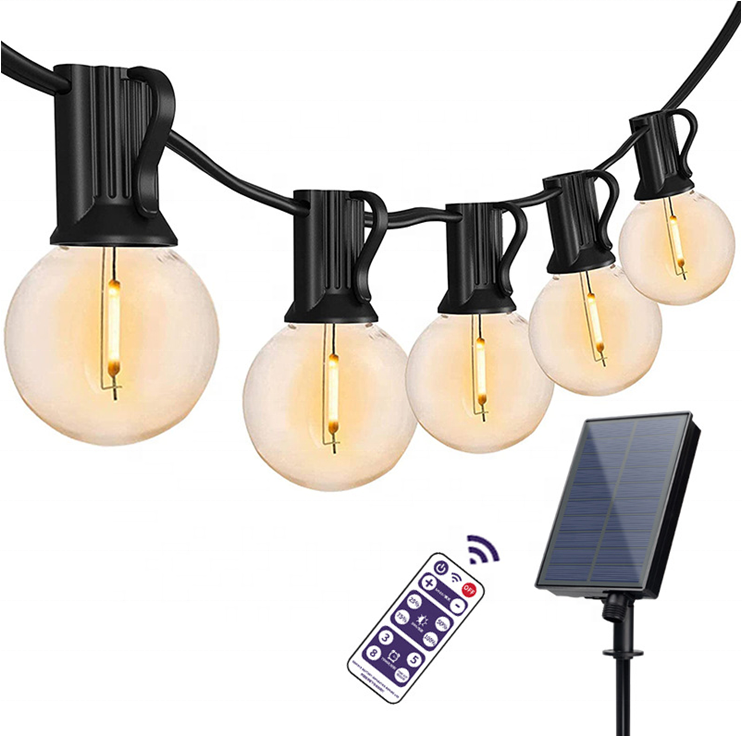 31ft G40 solar lamp string energy saving 20AWG waterproof led solar string lights floor wall install edison solar string light