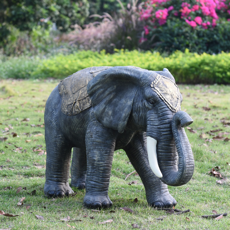 90*43*62.5cm Resin Sculpture Anime Garden Decor Outdoor Wild Animal Sculptures Elephant Statues