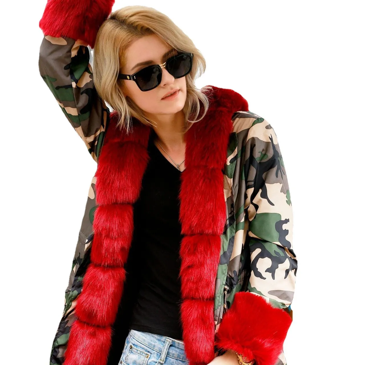JM032 New stylish fur coats for ladies casual trench coat women winter 5xl plus size jackets
