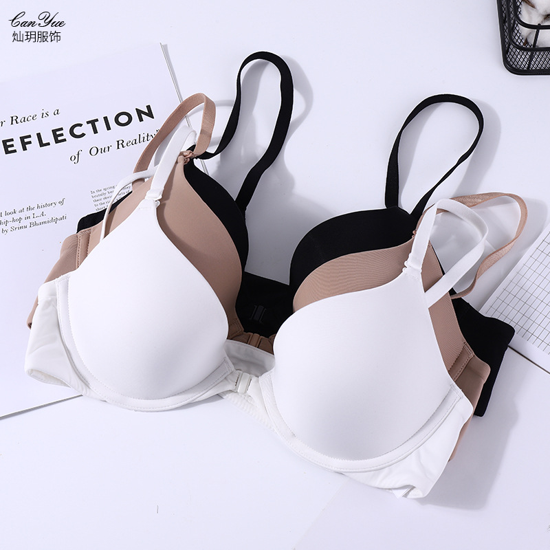 Front Closure classic simple solid color lager size bra classic breathable push up bra thin casual underwear