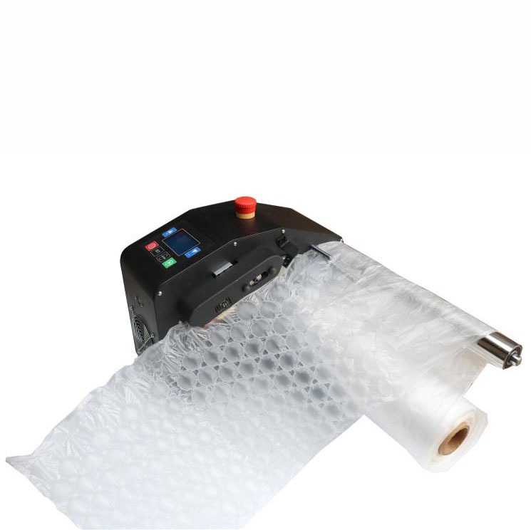 E commence Goods Bubble-wrap Pillow Tube Row Roll Filling Wrapping Film CQX-035 Automatic Mini Gas-flushing Air Cushion Machine
