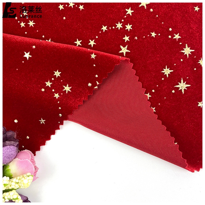 Star pattern Moon design 3D foil printing spandex velvet for dress