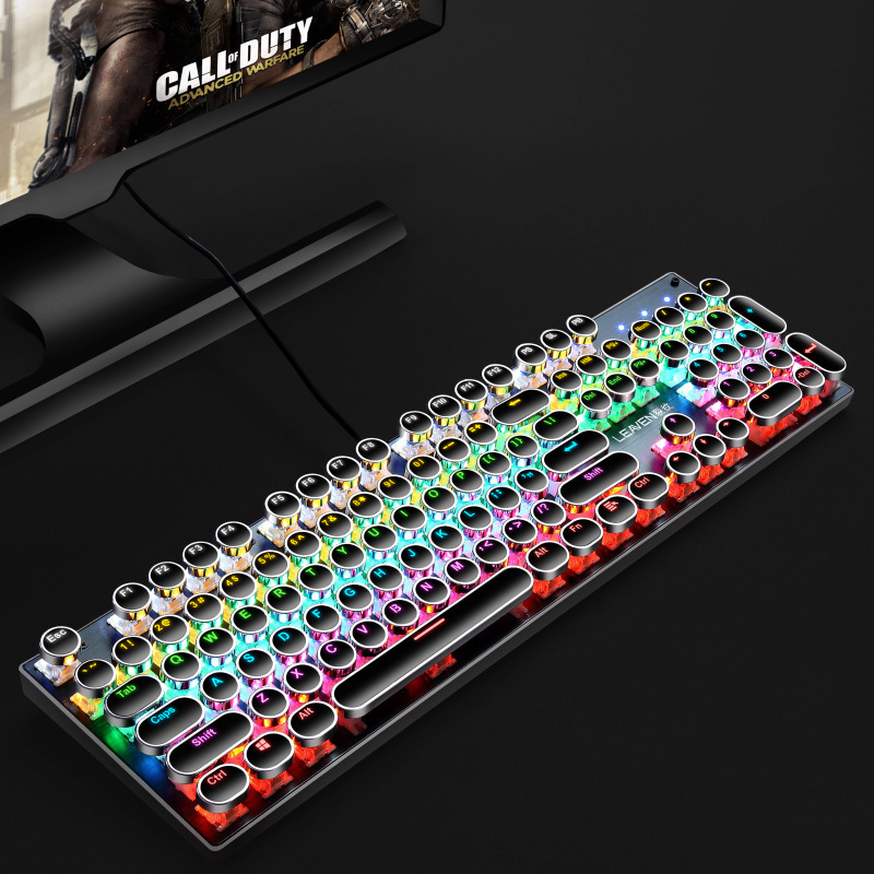 Игровая клавиатура и мышь комбо Проводная Механическая LED RGB Радужная клавиатура с подсветкой с коричневыми переключателями и RGB игровая мышь