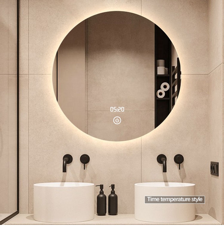 Modern Home 5mm CE Certificated Wall Mounted Frameless Wall Mirror LED Lighted Bathroom Round Backlit Mirror