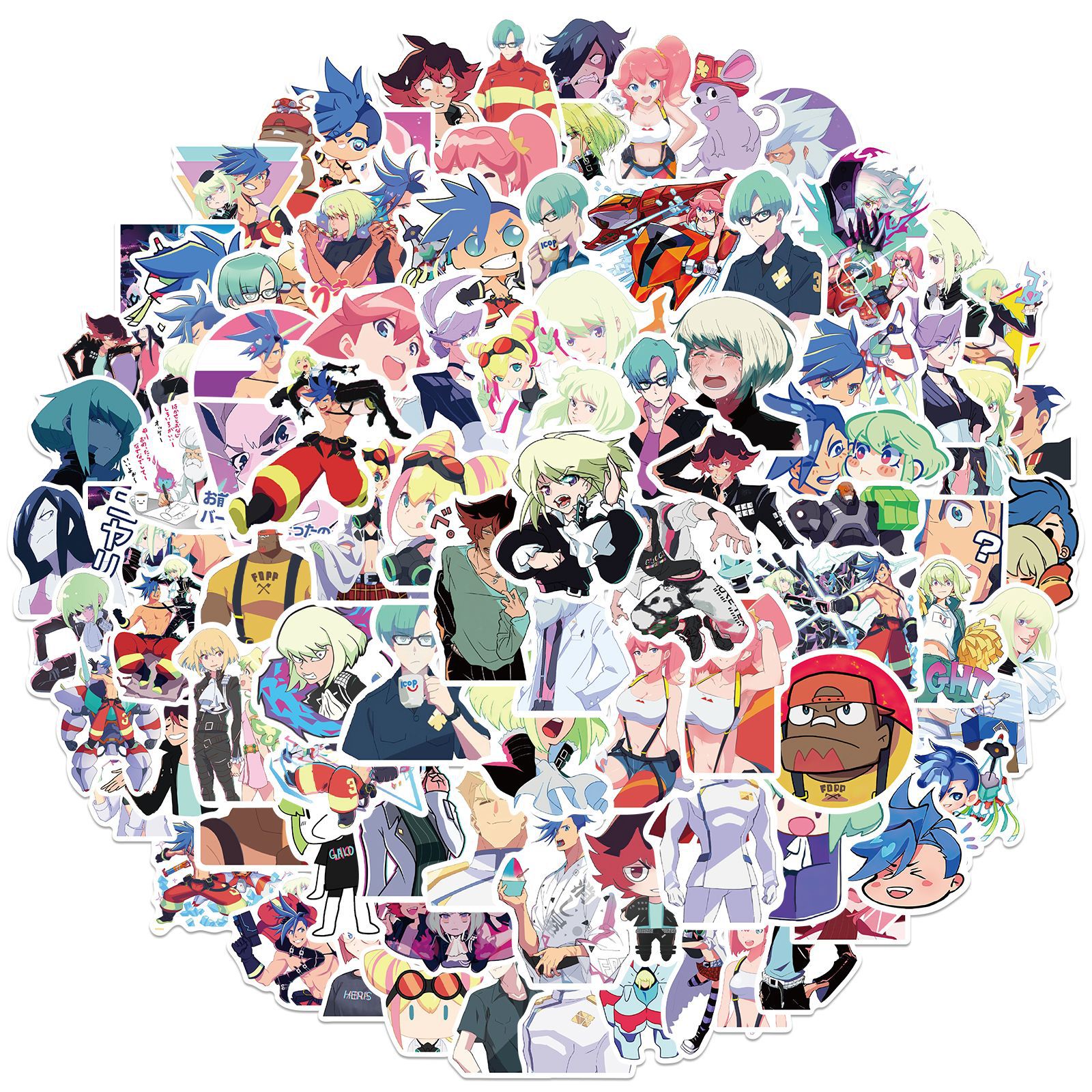 100 pcs/pack Janpan cartoon PROMARE stickers personality graffiti sticker for luggage Skateboard Stickers