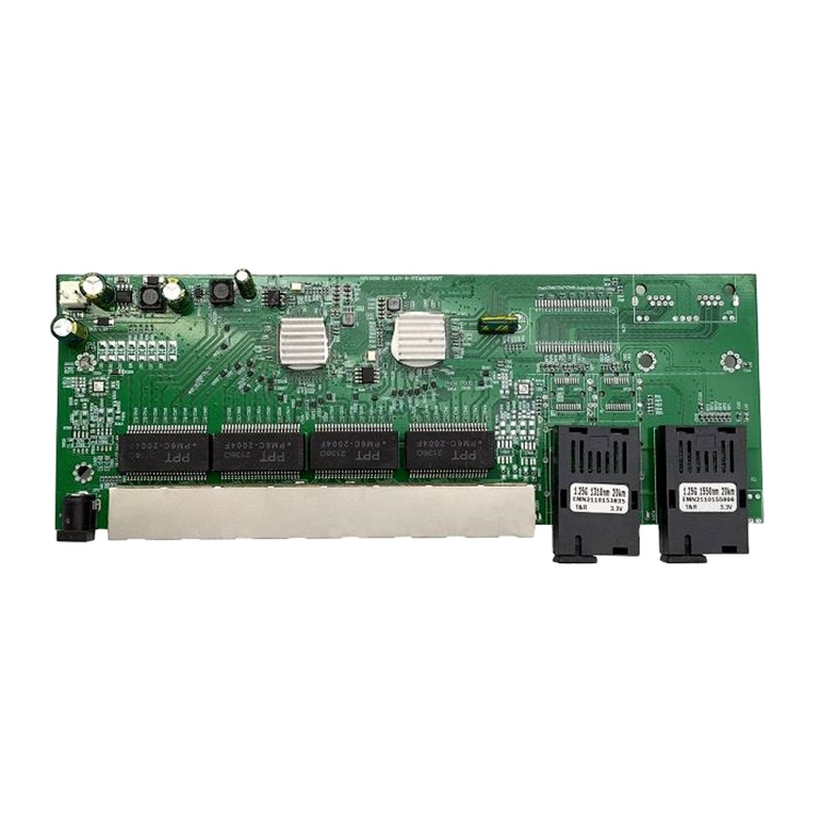 Gigabit PoE pasivo 8-портовый Ethernet-коммутатор PCB 24V 48V 2 SC оптоволоконный обратный коммутатор PoE с PoE-выхода