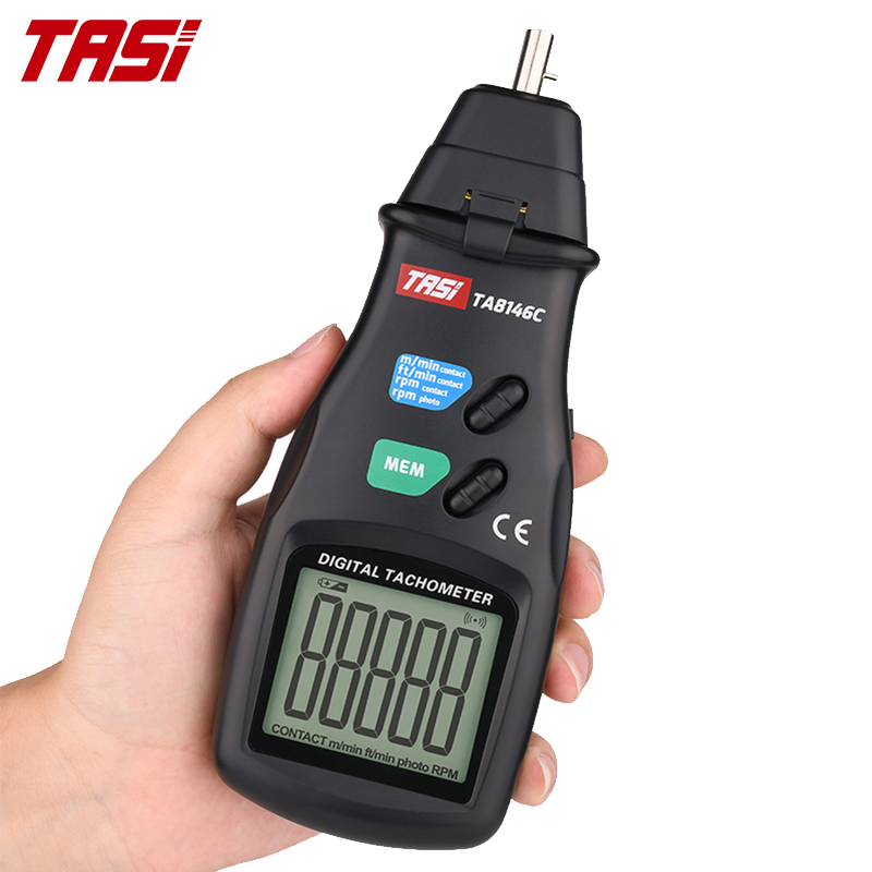 Тахометр TASI TA8146C, Бесконтактный, с ЖК-дисплеем, 2,5-99999 об/мин