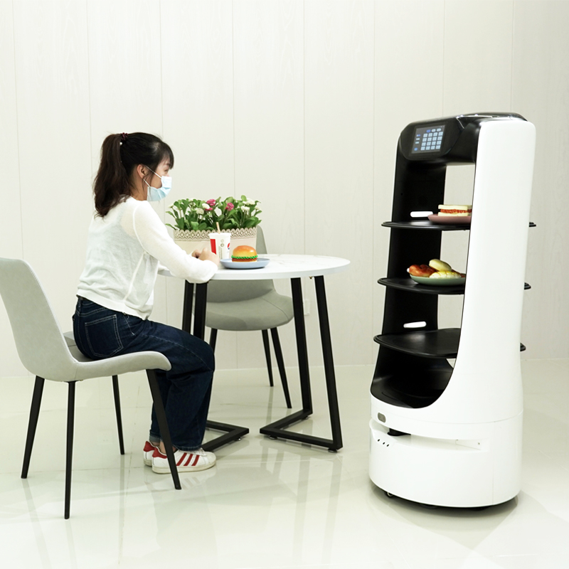 Brand new artificial intelligent guiding delivery robot for restaurant food delivery intelligent service robot for restaurant