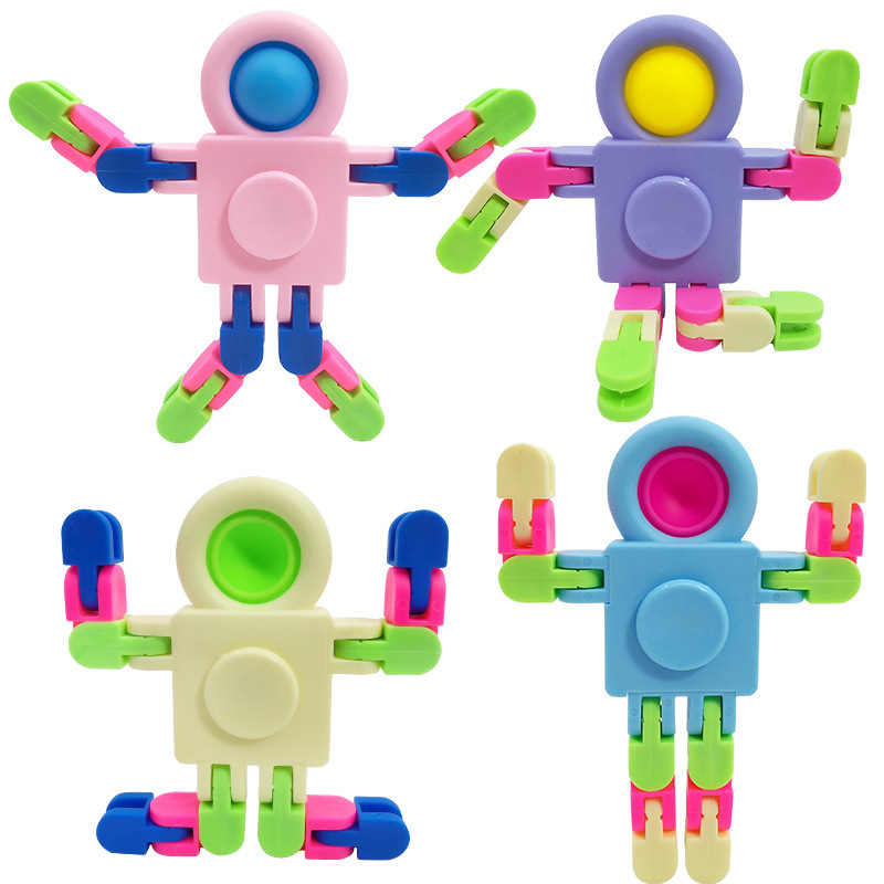 Transformable Fingertip Fidget Spinner, Anti Stress Deformation, Gyro Chain с Pop, Toy для Kids и Adults, new