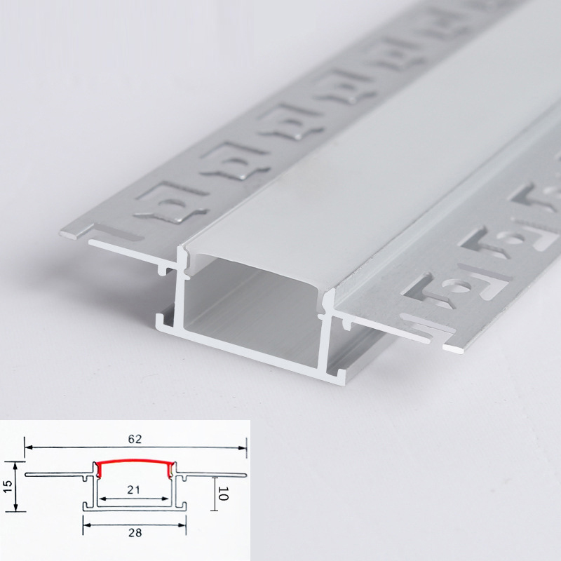 Customized LED bezel-less linear light embedded Yin and Yang Angle aluminum alloy lamp slot linear lamp wall washing embedded li