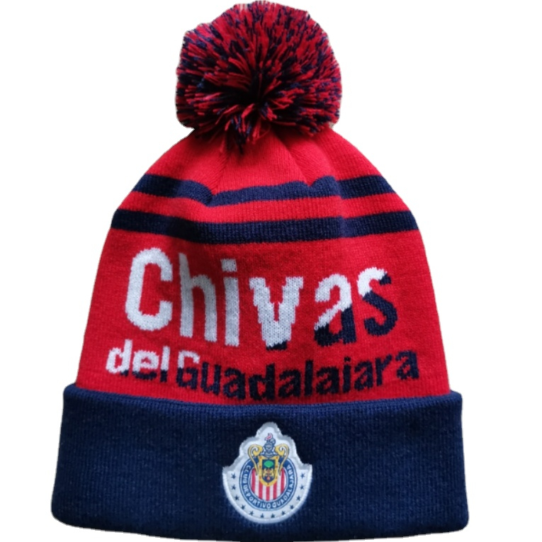 hot selling fashion custom logo beanie cap sport jacquard beanie custom winter knitted acrylic beanie /cap