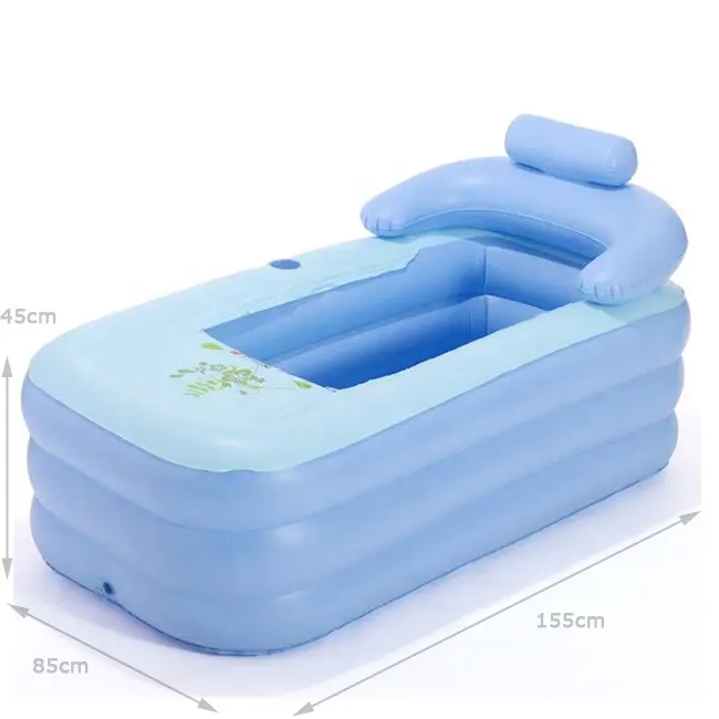 inflatable foldable adult bathtub with cover