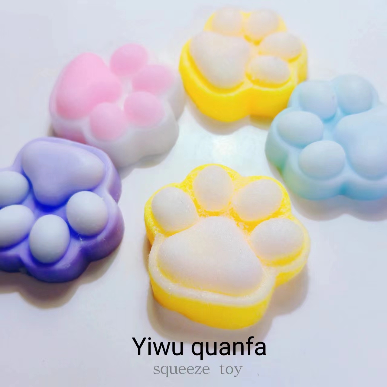 TPR Large Foot shape multi-color color decompression squeeze Squishy children's toys popular 2024 New