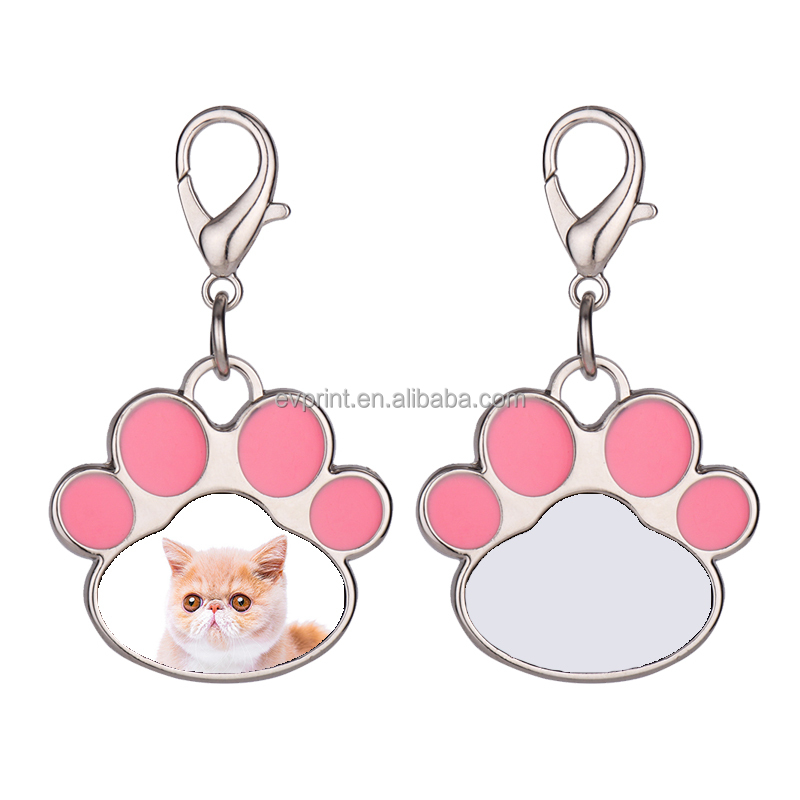 DIY Dog Pet Crafts Personalized Logo Pet ID Tag Sublimation Blank Cat Paw Dog Tag