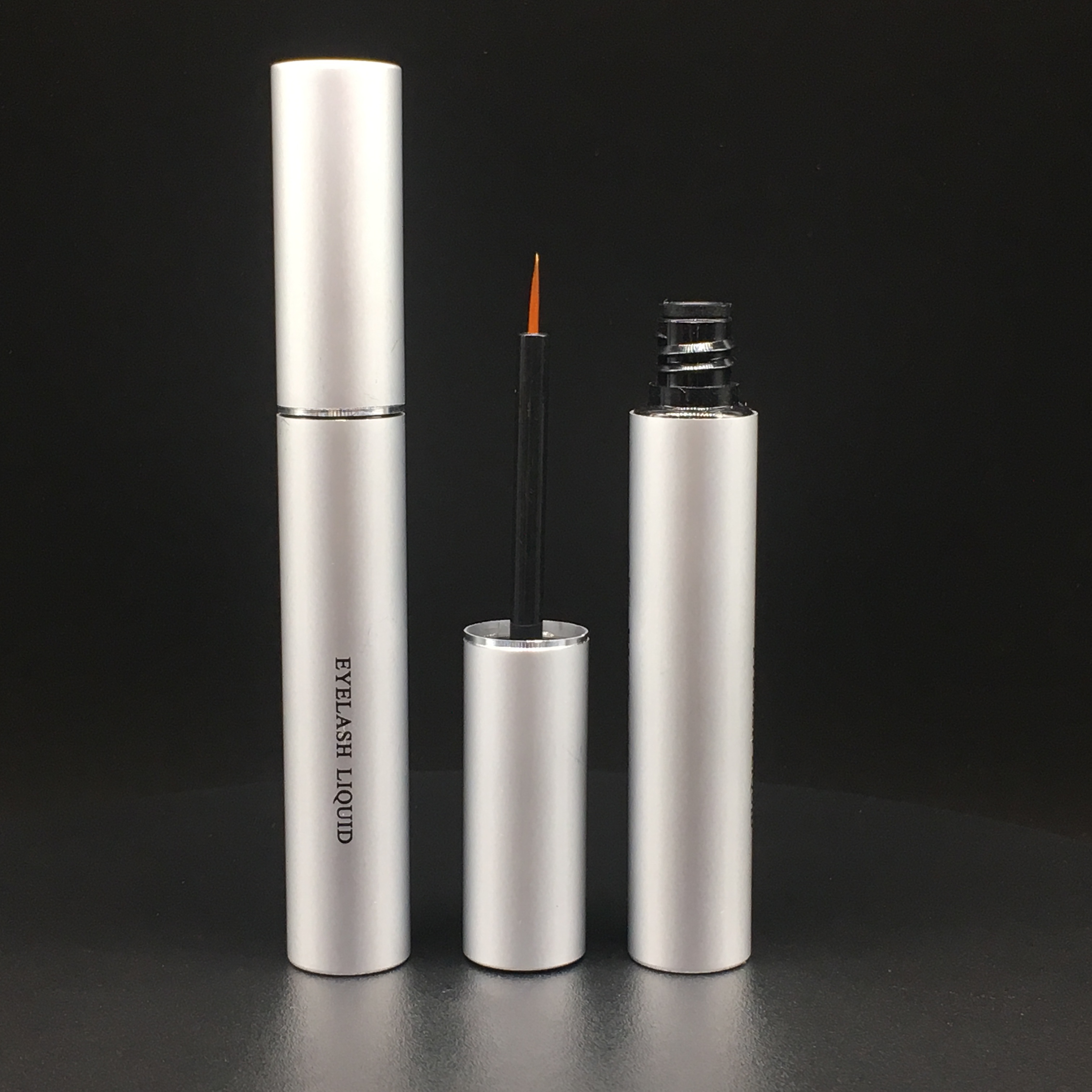 5ml aluminum metal empty matte silver eyelash serum container