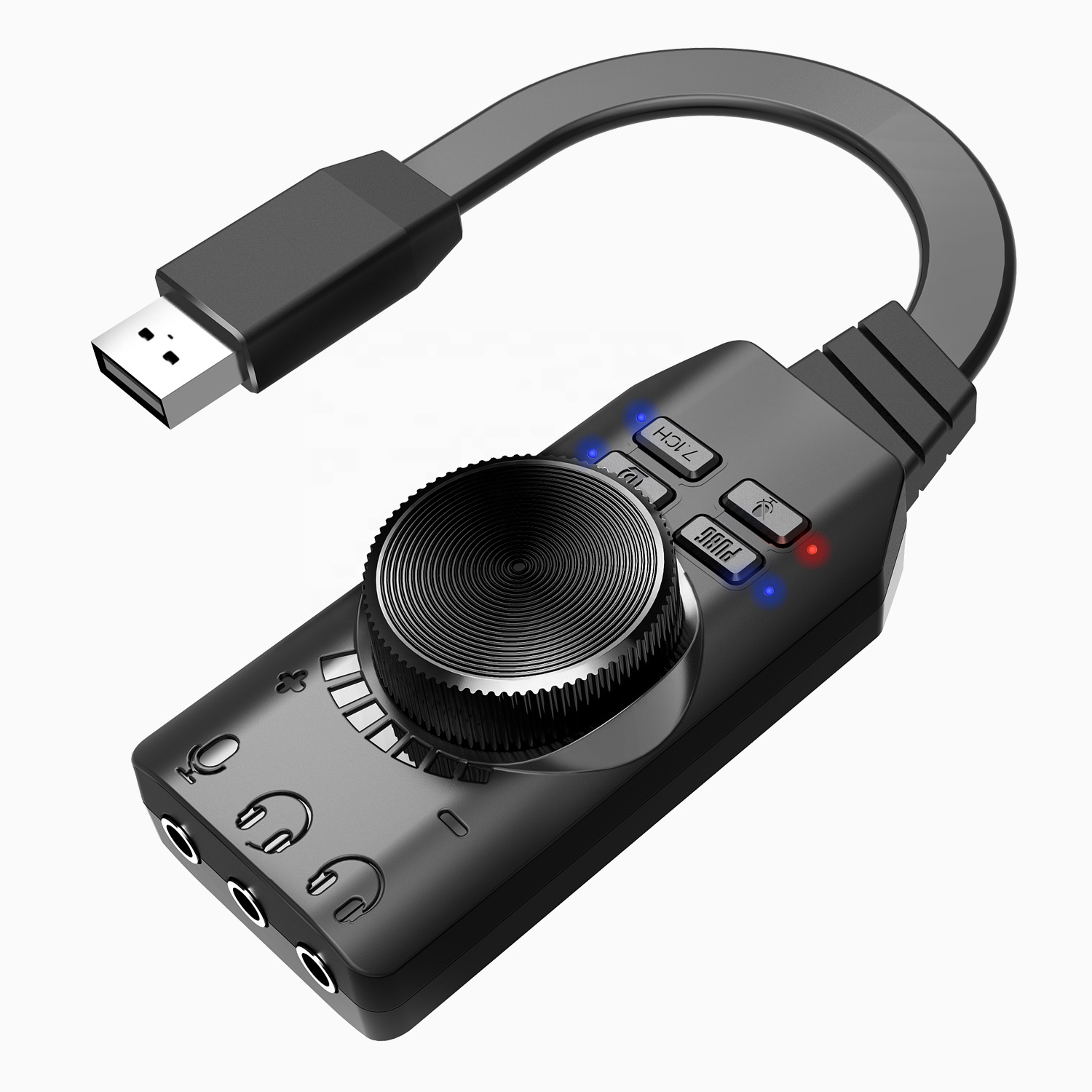 Plextone USB звуковая карта Виртуальный 7,1 каналов USB 3,5 мм наушники аудио разъем стерео звуковая карта конвертер