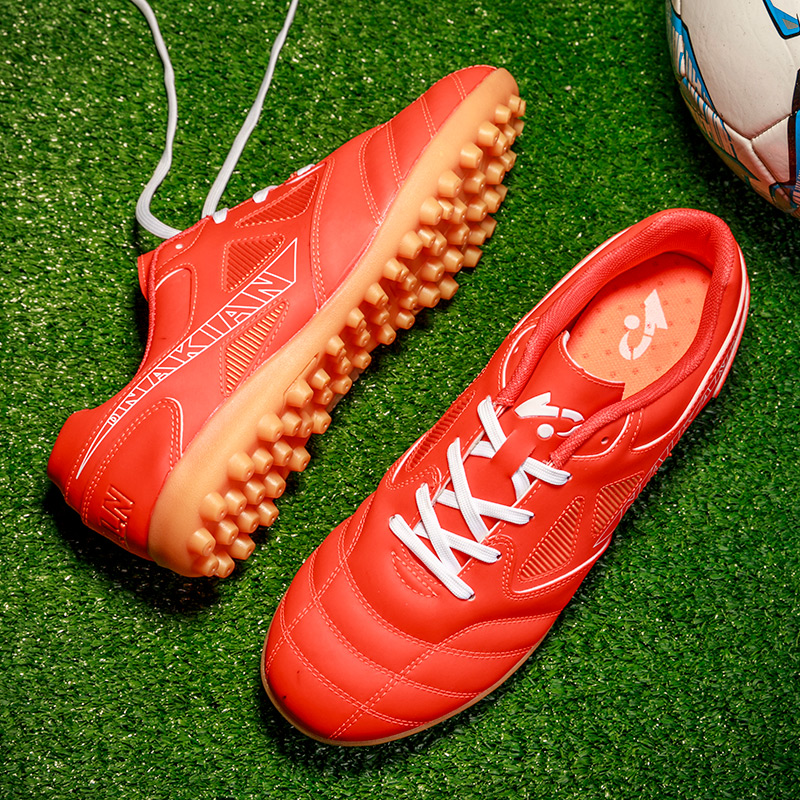 non-slip children youth outdoor football shoes training sneakers soccer boys kids plus size 45 lace-up running light weight