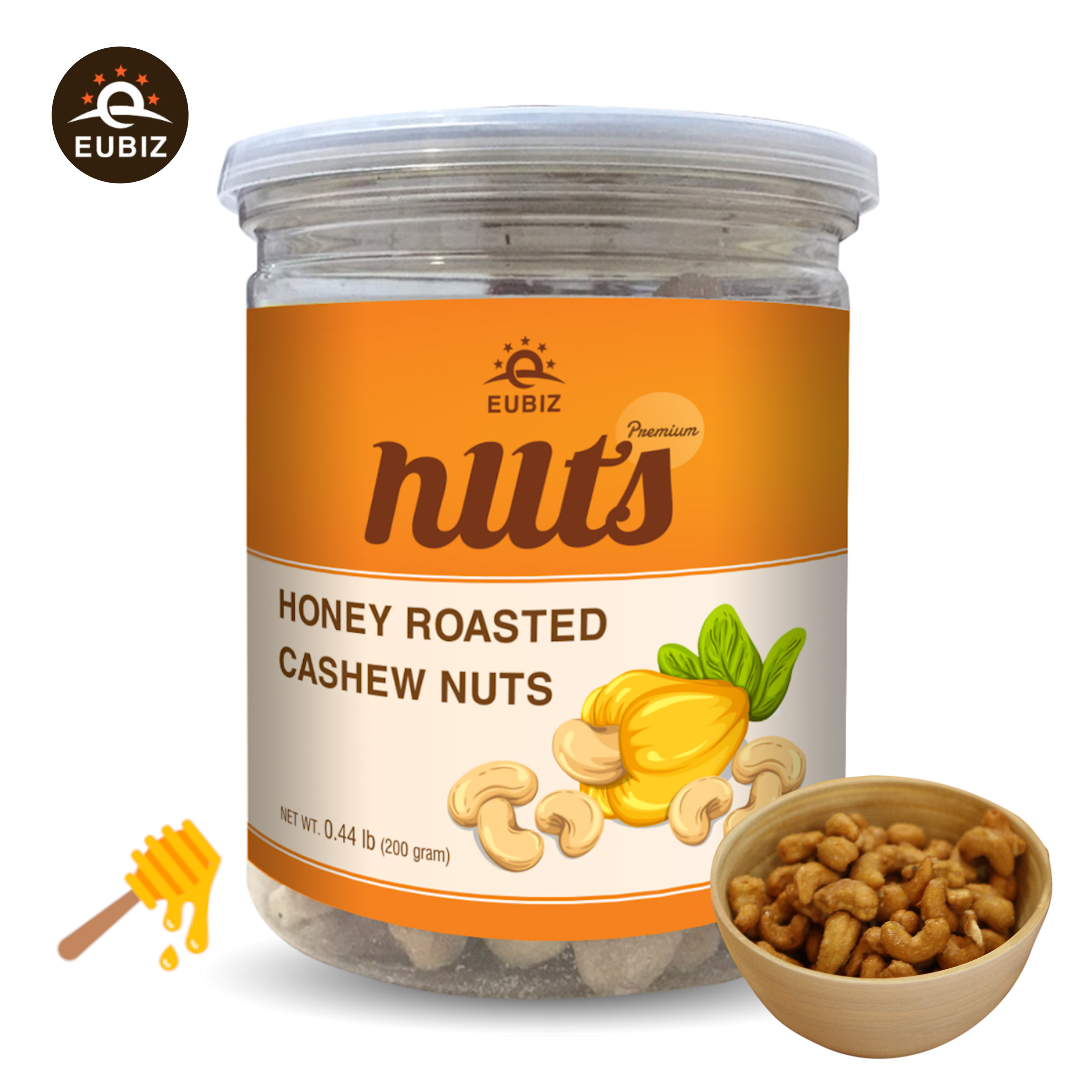 EUBIZ Cashew nuts Flavor Honey - Cashew Nut Price - Box (Plastic) 200g (7.0 Oz) - in VietNam