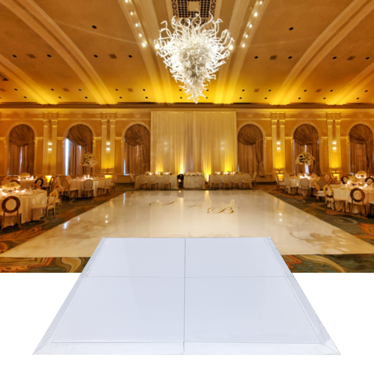 outdoor outside event marley acrylic plastic custom tap pvc cam-lock seamless wedding led white light portable dance floor