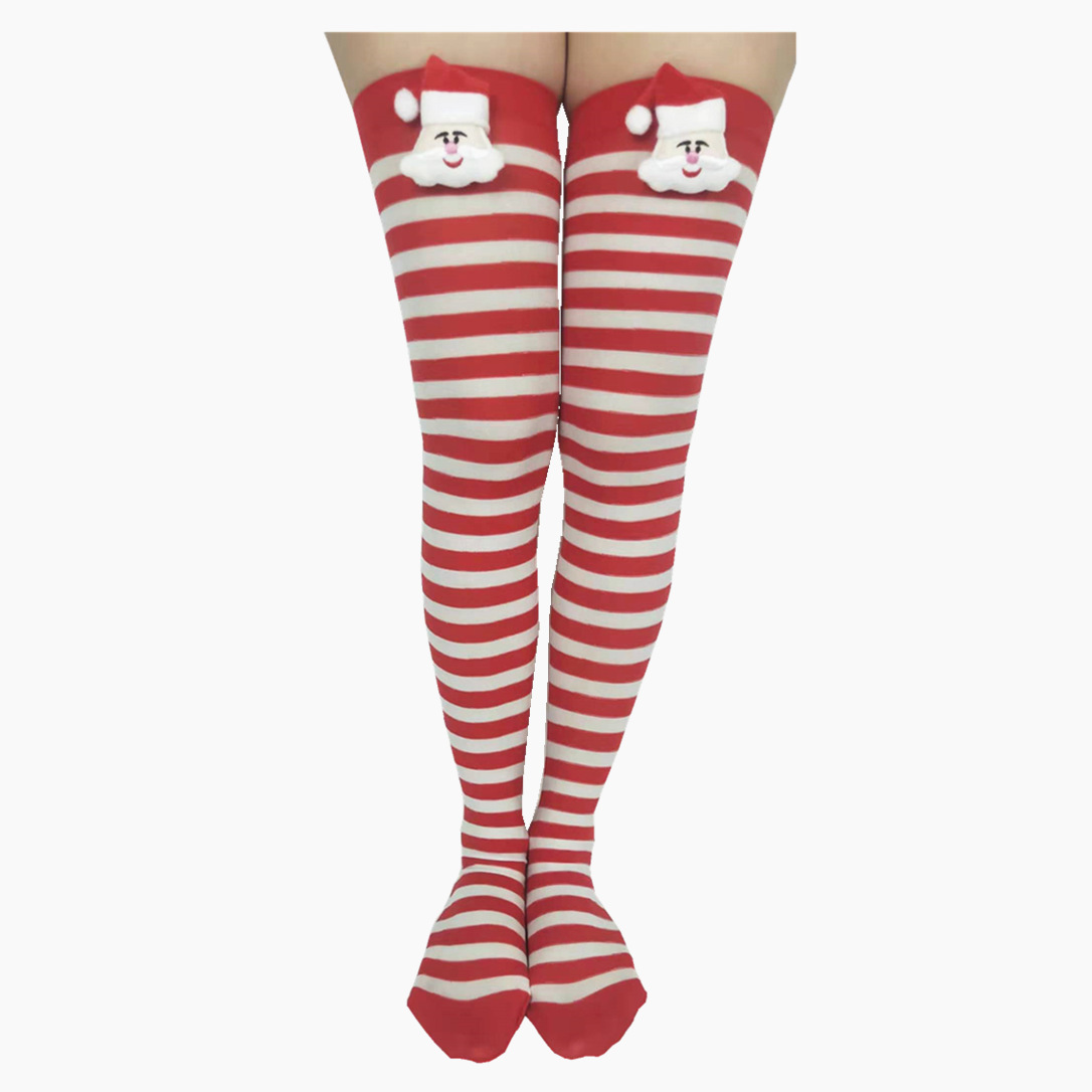Christmas stockings party clothing accessories socks Christmas over the knee socks bow stockings