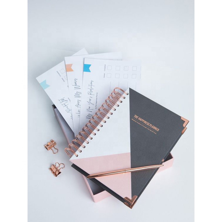 Customizable Undated Journal Planner Organizer Notebook Set with Pen For Gift