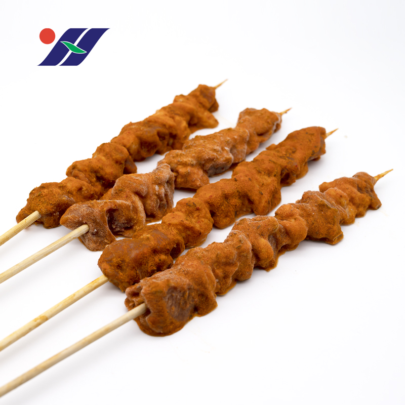 Frozen kebabs, duck meat, deep-fried, grilled