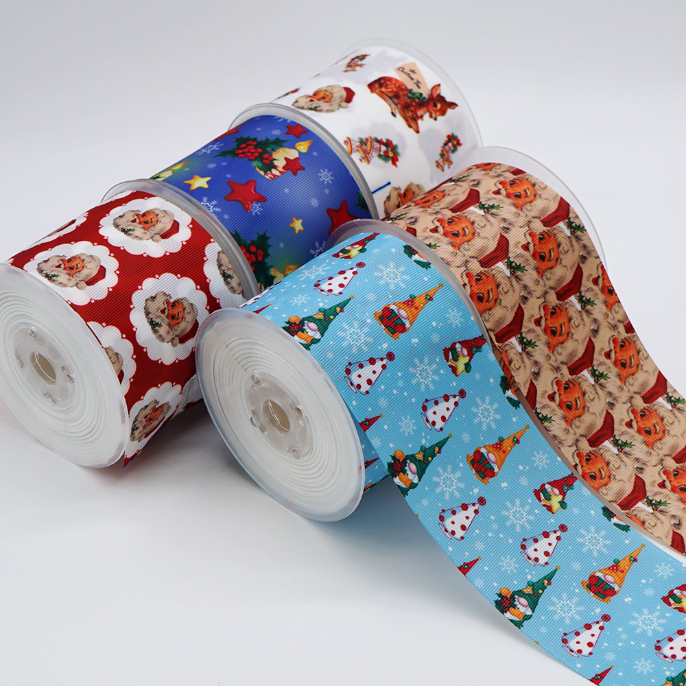 New arrival cartoon character printed grosgrain ribbon logo with planar resin accessories for hair bows 46789