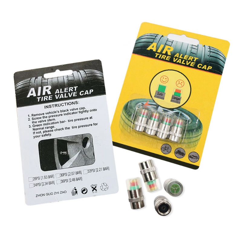 Car Tire Pressure Monitoring Valve Cap Sensor Indicator 3 Color Eye Alert Monitor Air Alert Tire Valve Cap