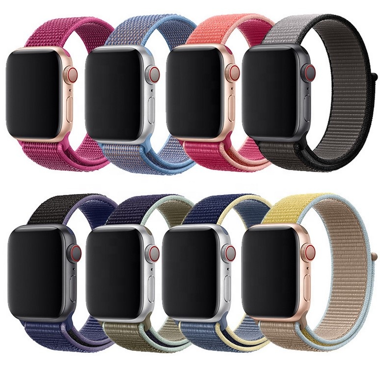 Новейшая цветная плетеная нейлоновая Спортивная петля для Apple Watch band 44 мм 42 мм 40 мм 38 мм, ремешок на запястье для серии 5/4/3/2/1