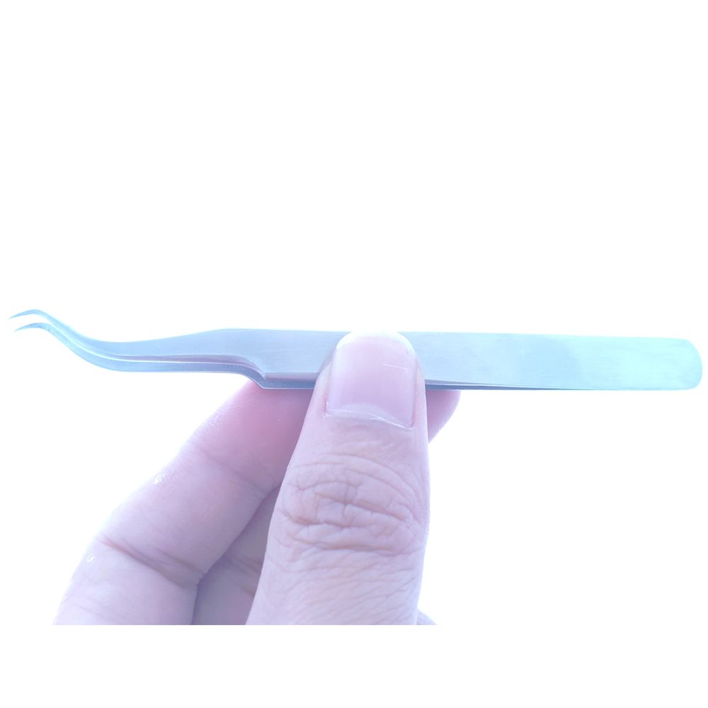 New curved tip stainless steel tweezers eyelash extension flowering tweezers, stainless steel clip