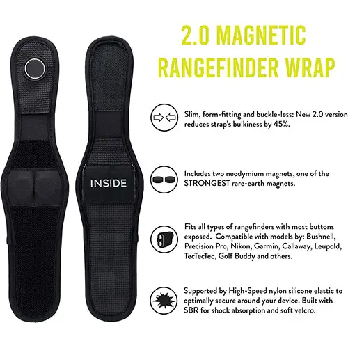 NeopreneDurable Magnetic Rangefinder Strap For Golf Cart Railing Adjustable Rangefinder Mount Holder With Strong Magnet Securely