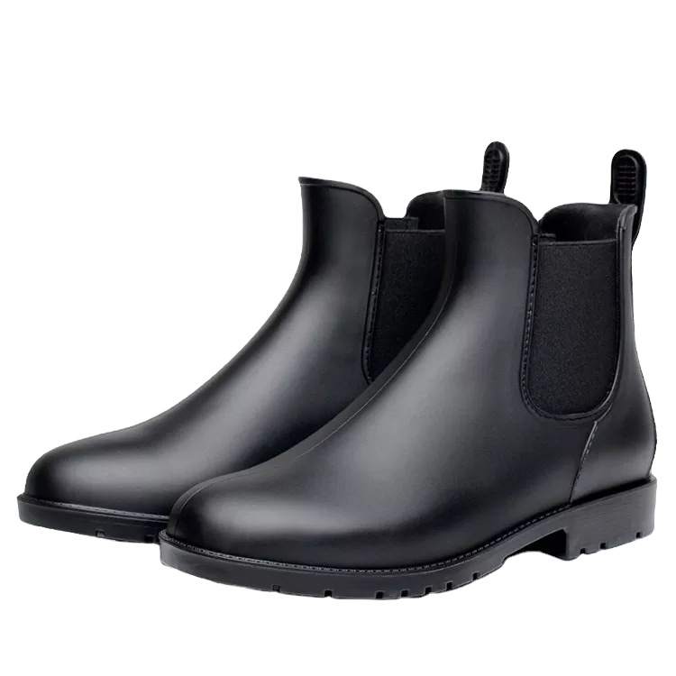 Hot sale black man pvc boots silicone rubber shoes