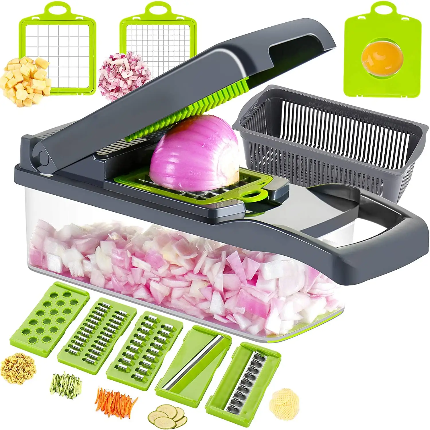 12 in 1 Multifunctional Manual Vegetable Chopper Saving Food Chopper - Pro Onion Chopper Vegetable Cutter and Dicers