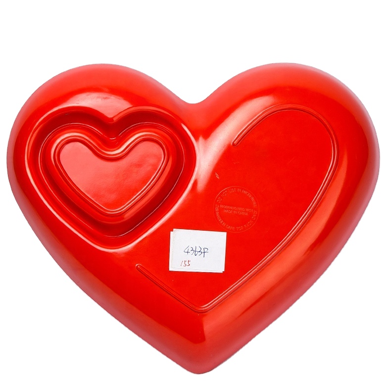 China supplier hot sale non toxic valentines day red heart shaped melamine chip and dip dish