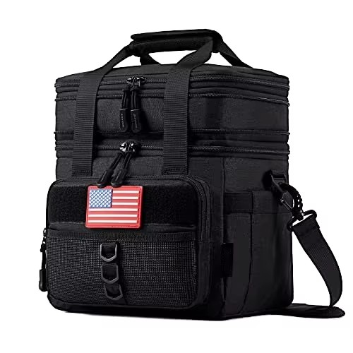 Lunch Box for Men Heavy Duty Insulated Lunch Bags for Adults Expandable Double Deck Leakproof Tactical Large Picnic Lunch Bag