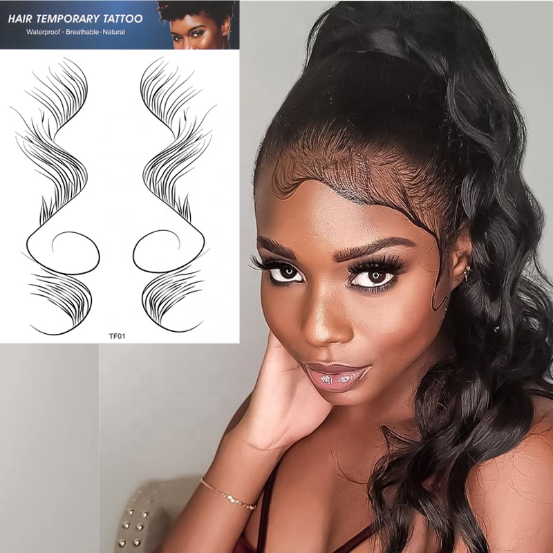 Makeup Baby Hair Tattoo Sticker 5 Styles Hair Edges Tattoo Waterproof DIY Temporary Tattoo Edges Beauty Tools Hairline Sticker