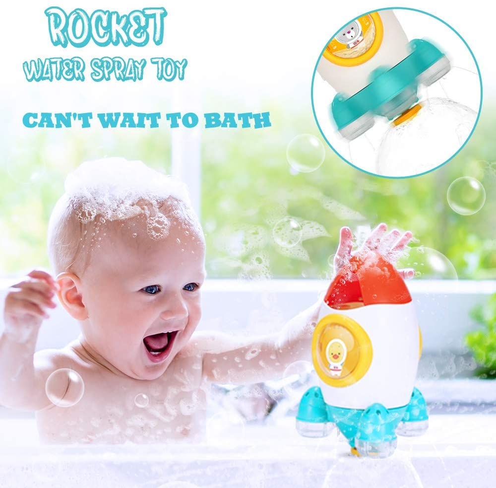 Wholesale Rotating Sprinkler Water Play Showering Baby Rocket Bath Toys For Kids