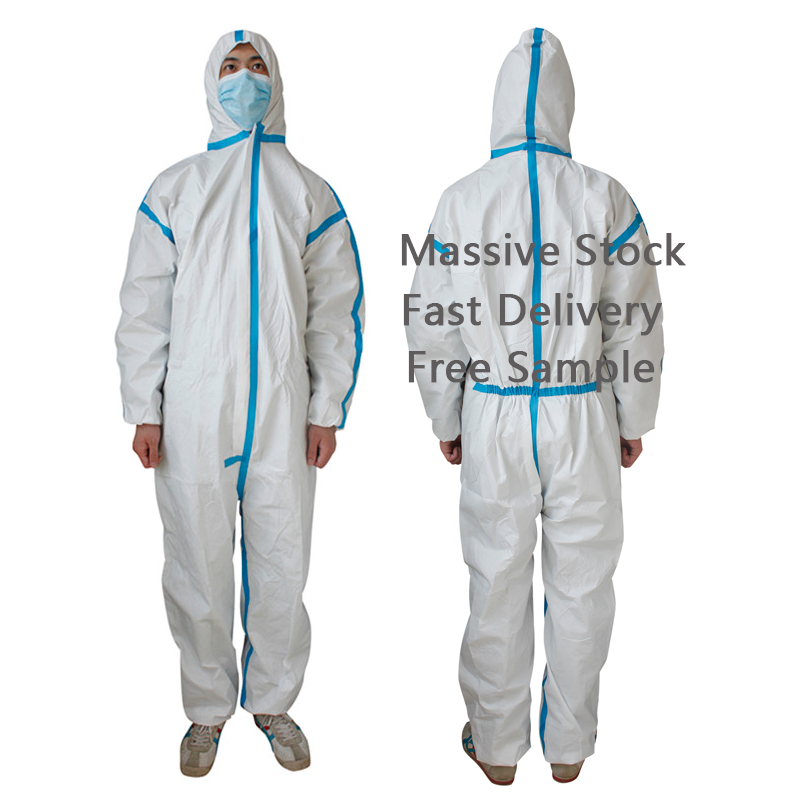 Non Woven Waterproof Hospital Microporous Medical Ppekit Disposable Coveralls Ppe Suit Type 5/6 65 Gsm