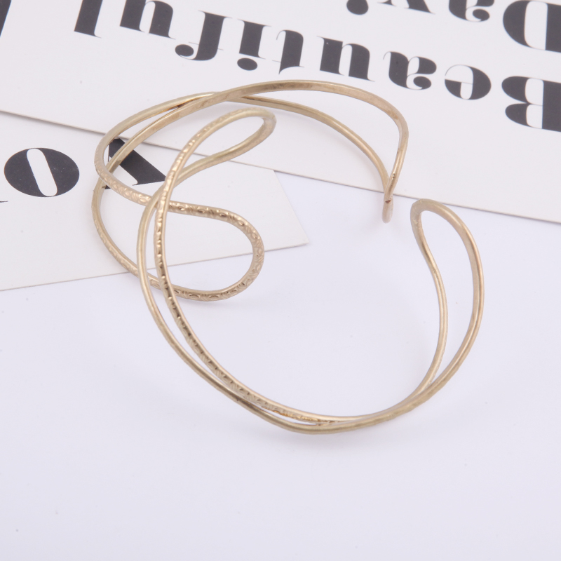 Dump Mass Stock High Quality Low MOQ Factory Direct Sample Fashion Wire Inventory Women Cuff Bangles