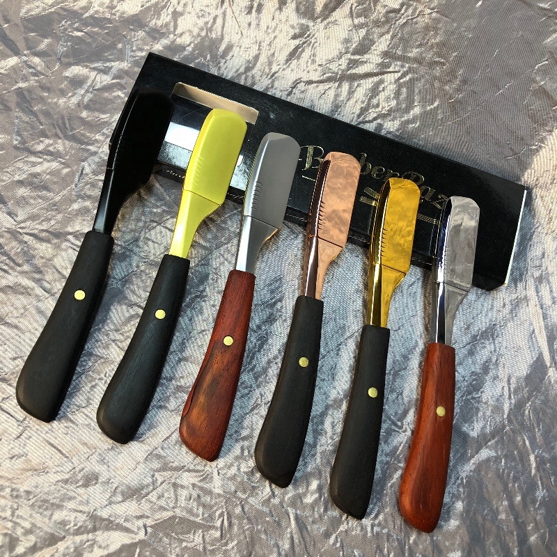 Happy Barber Straight Razor Kits Straight Gold Barber Edge Razor Fold Men Logo