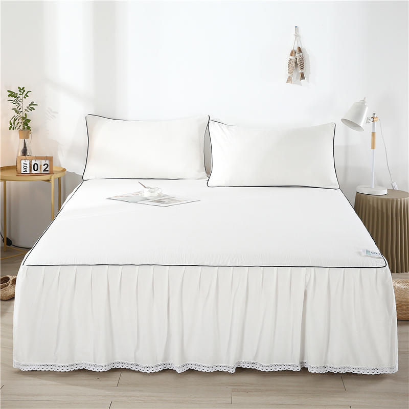 LUBELE High Quality Skirt Bedding Set White color Home And Hotel Bed Skirt