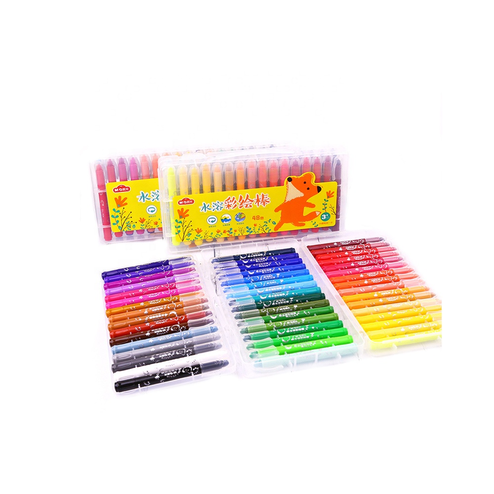 Andstal 24/36/48 Rotatable core Silky texture Watercolor Crayon For children School Oil Pastels