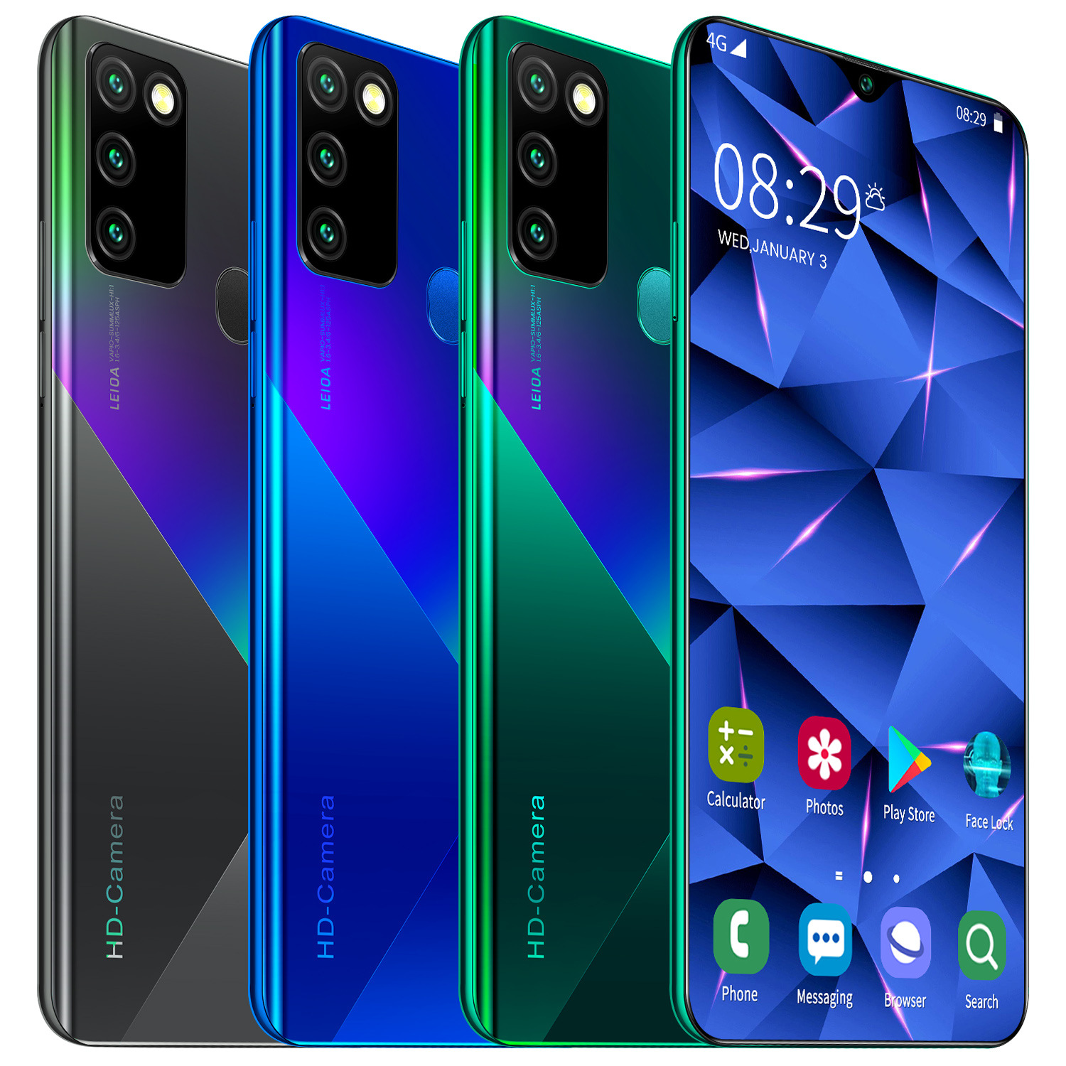 A90 разблокированный 16 + 32 Мп 8 ядер две SIM-карты 8G + 128G дешевый смартфон 6,6 дюймов Android 10,0 мобильные смартфоны в розничной коробке